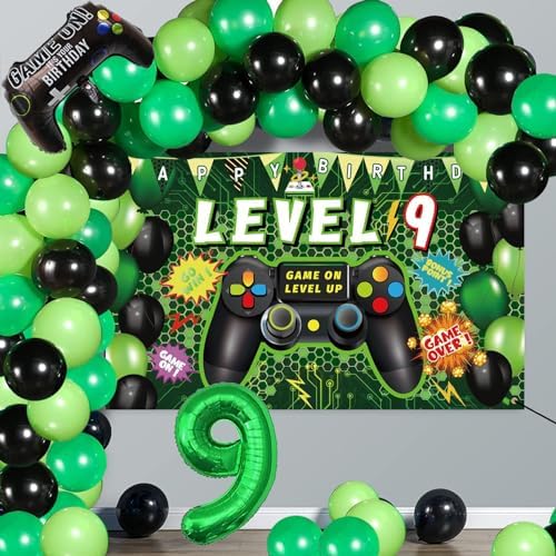 90PCS 9th Birthday Video Game Decorations for Boys