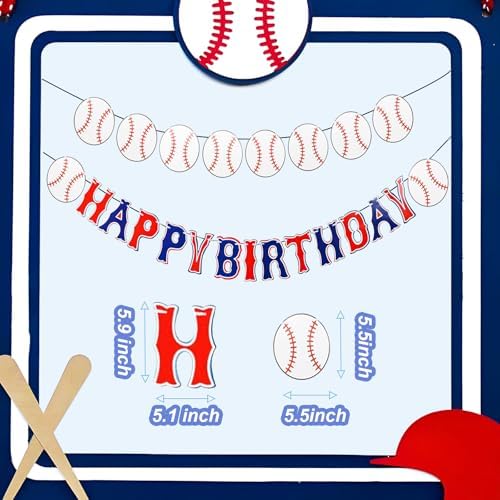 YOUDICT Baseball Birthday Banner with Adjustable Letters