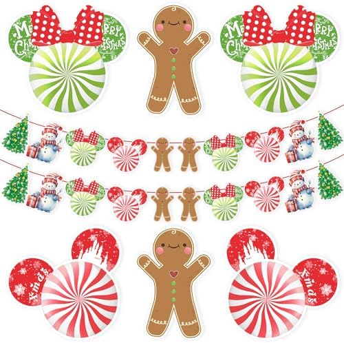 MOAXMOA Mouse Christmas Decorations Banner Set