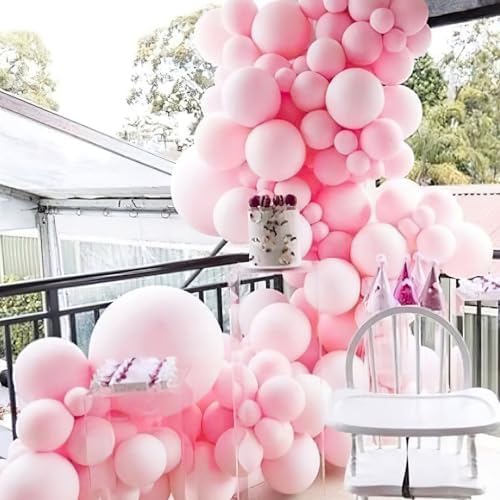 PartyWoo Light Pink Balloons 120pcs 5 Inch Decorations