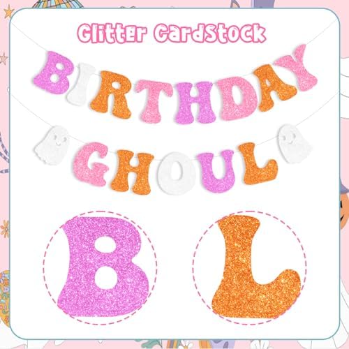 Sursurprise Retro Halloween Ghost Banner Decorations for Birthday Parties