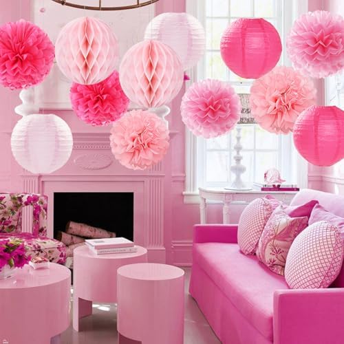 Rose Hot-Pink Party Decorations 20pcs Kit