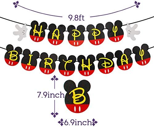 Mouse Happy Birthday Banner for Kids Party Decorations
