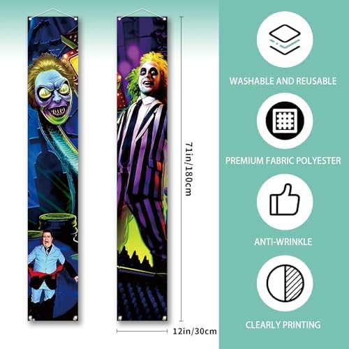 Scary Creepy Halloween Porch Banner Welcome Sign Decorations 12x71