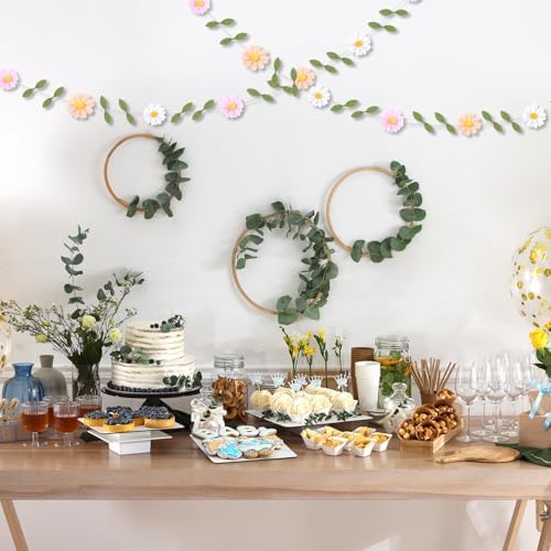 Janinka Daisy Felt Banner Garland for Parties and Birthdays