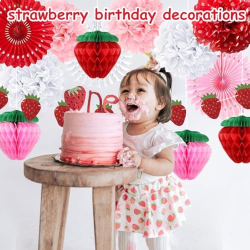 TRBSXRT 24 Pcs Strawberry Party Decorations Set