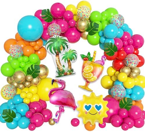 168Pcs Tropical Balloons Arch Garland Kit