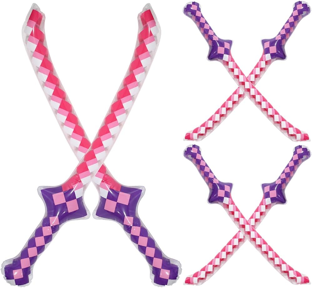6 Pack Inflatable Pixel Swords Pirate Party Favors