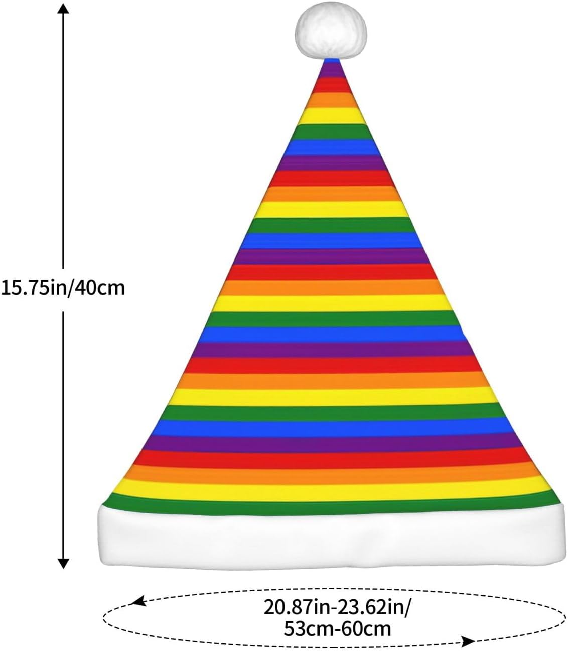QINZHENG Personalized Rainbow Santa Hat