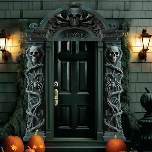 ALKB Halloween Door Banners 3 Pcs Cemetery Decor