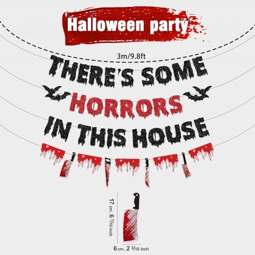 Biswiter Halloween Horror House Banner Decorations