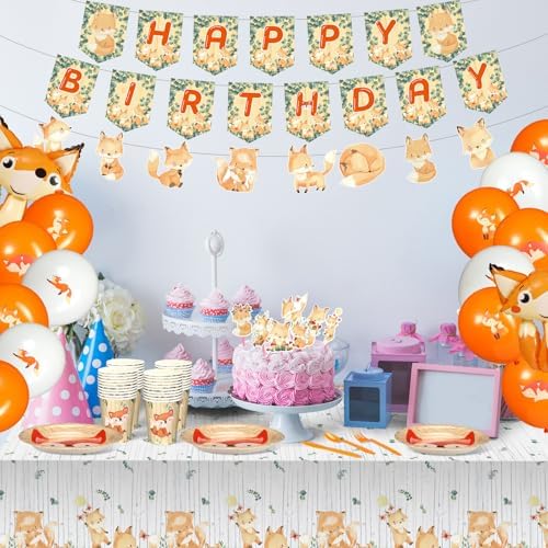 Outus 224 Pcs Fox Birthday Party Decorations