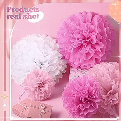 Estune 48 Pcs Tissue Paper Pom Poms Decorations