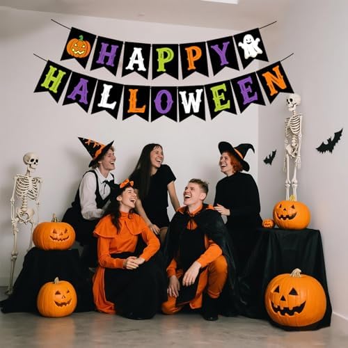 Happy Halloween Banner for Mantle Wall Fireplace Decor
