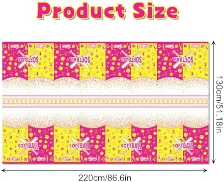 3 Pcs Softball Pattern Tablecloth for Parties