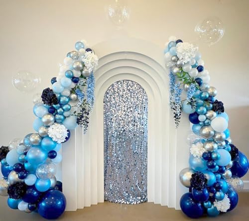 BAUANOOY 60pcs 12 Inch Blue Balloons Party Decorations Kit