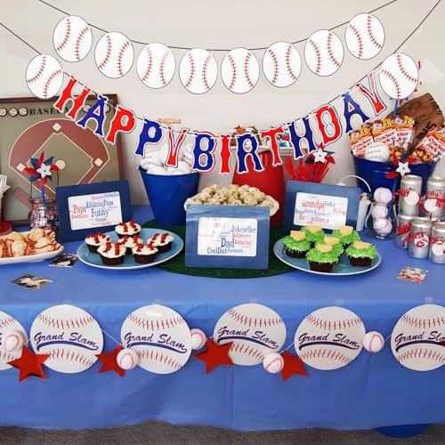 YOUDICT Baseball Birthday Banner with Adjustable Letters