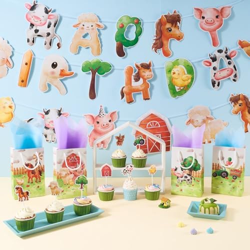 WERNNSAI Farm Birthday Banner with Tractor Bunting Garland