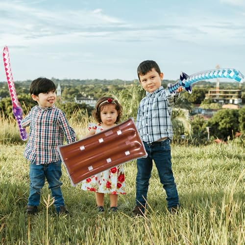 6 Pack Inflatable Pixel Swords Pirate Party Favors