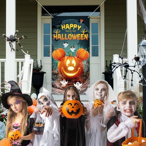 Halloween Mouse Pumpkin Banner - Large Door Cover Decor