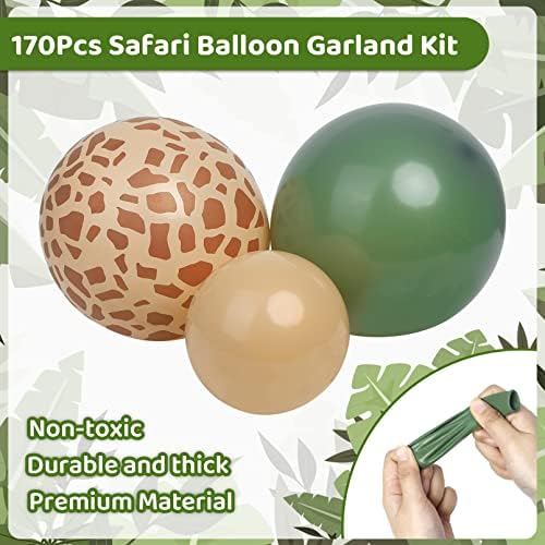 170Pcs Jungle Safari Balloons Garland Kit