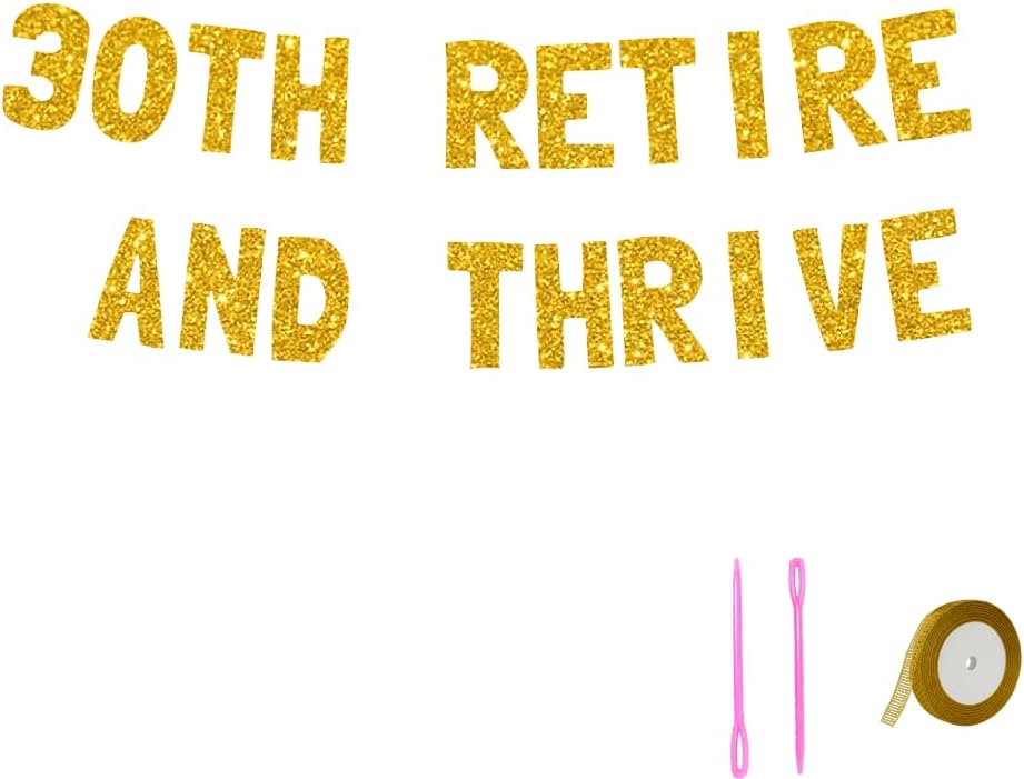 Meowoo Glittery Gold Retirement Banner