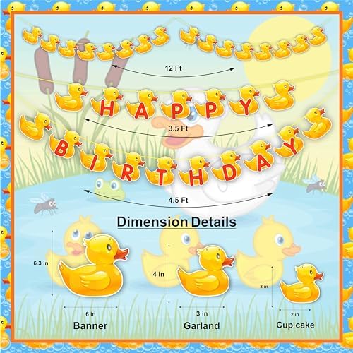 Seyal Cartoon Duck Theme Birthday Party Decorations Set