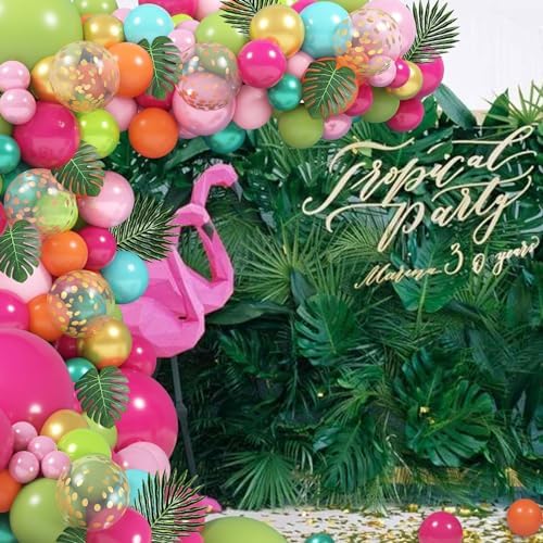 Ouddy Party 158Pcs Tropical Balloon Arch Kit