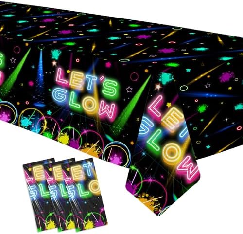 Neon Glow Birthday Tablecloth Set of 3