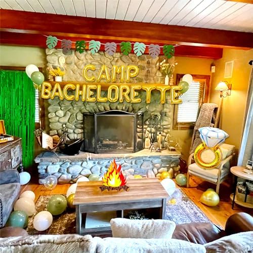Gold Camp Bachelorette Balloons and Decorations