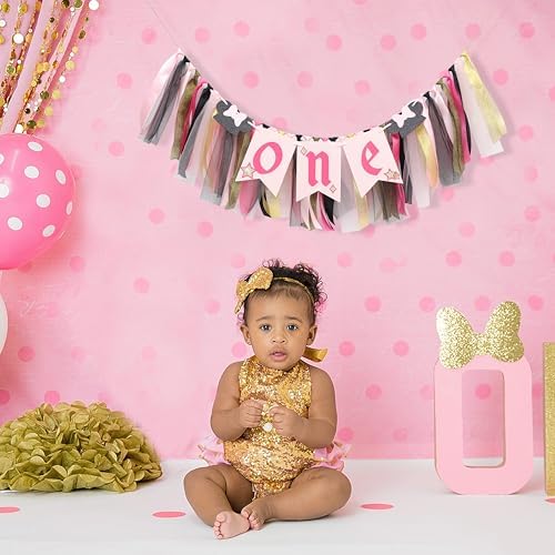 Minnie Mouse High Chair Banner for 1st Birthday