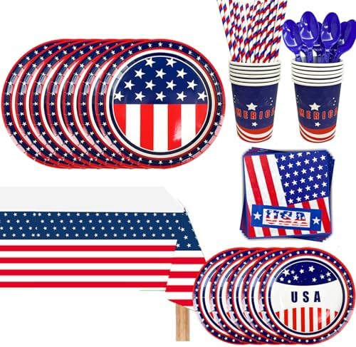 4th of July Patriotic Party Supplies Set 193 pcs