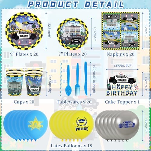 KEFAN Police Birthday Party Decorations Set
