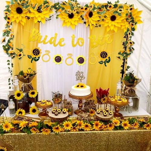 Bride to Bee Banner with Sunflowers Garland Decorations