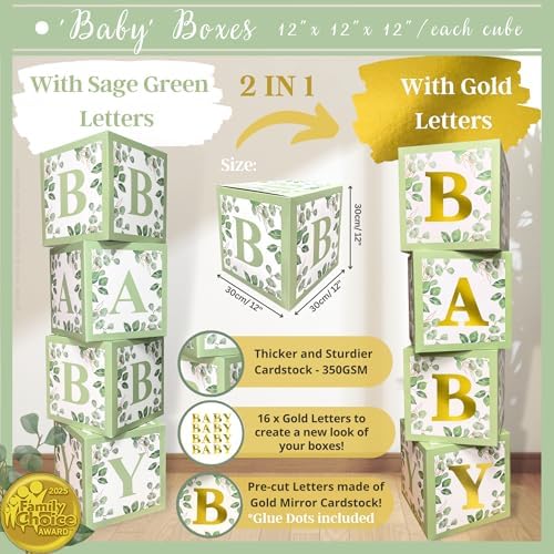 RainMeadow 258 PC Sage Green Baby Shower Decorations