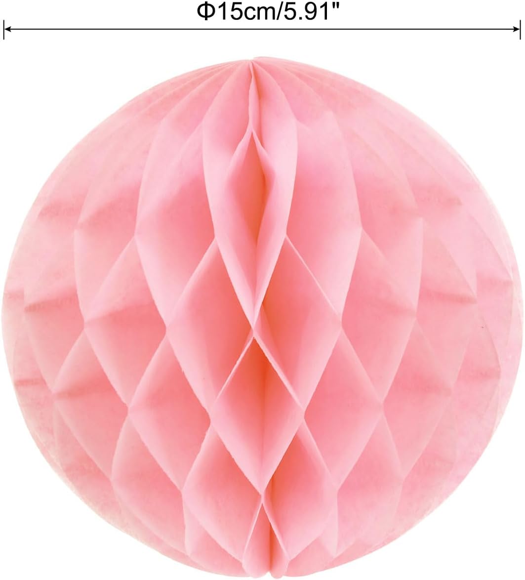 MECCANIXITY 6 Inch Light Pink Paper Pom-Poms Balls
