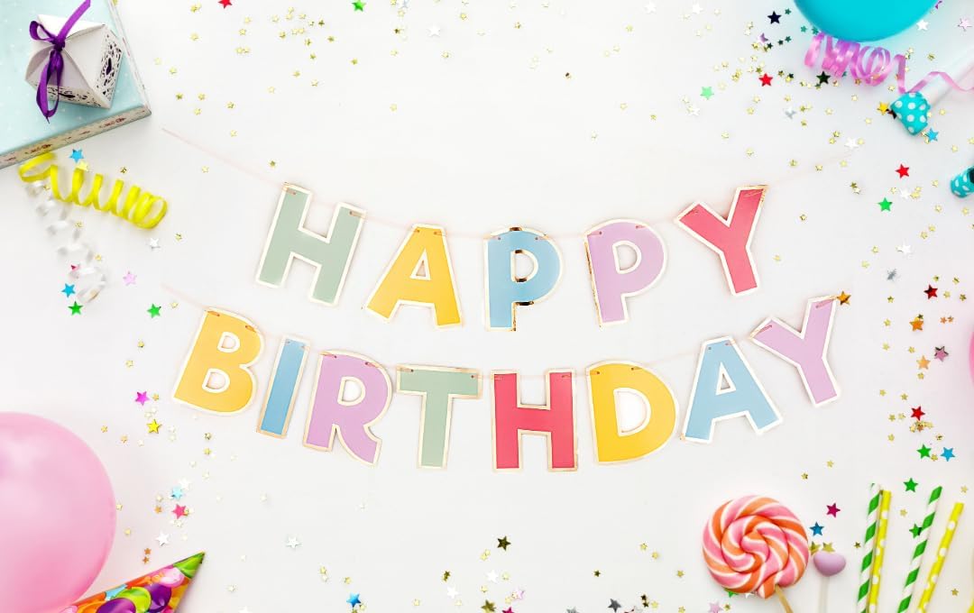 PapaKit Large Happy Birthday Bunting Banner Decoration