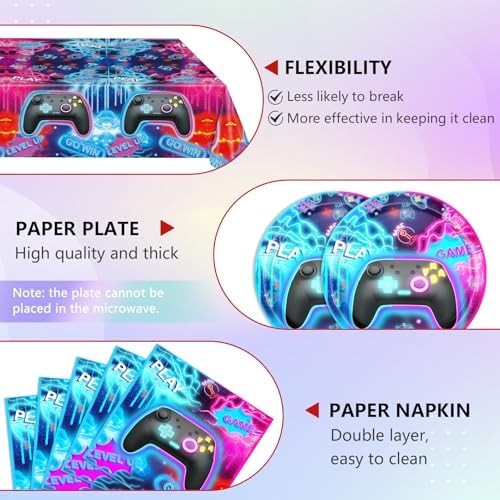 41Pcs Gaming Birthday Decorations Party Set Blue
