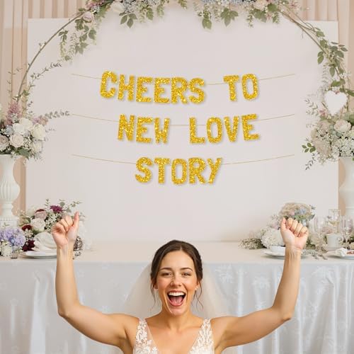 Meowoo Gold Glitter Wedding Banner Decor