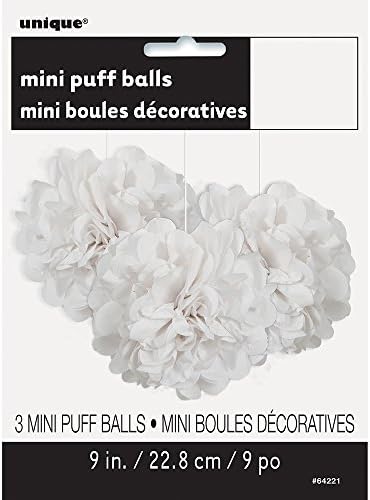 White Mini Puff Tissue Decorations 3 Count Eye-Catching