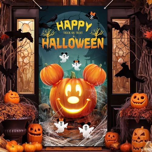 Halloween Mouse Pumpkin Banner - Large Door Cover Decor