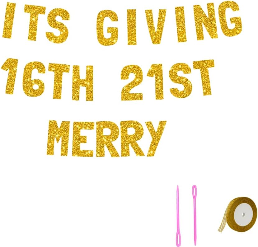 Meowoo 16th Birthday Bash Decor Gold Letters