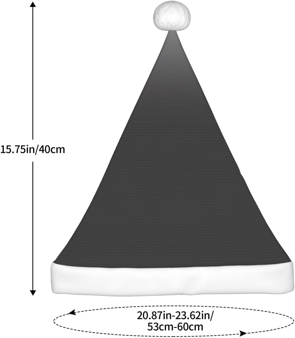 QINZHENG White to Black Santa Hat Personalized Christmas Hat for Women
