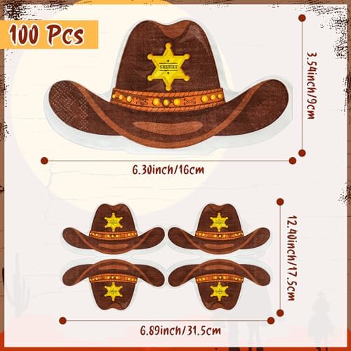 Cinrobiye 100 Pcs Western Cowboy Napkins