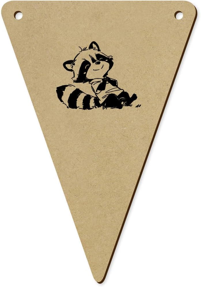 5 Piece 140mm Cute Sketchy Raccoon Bunting Flags