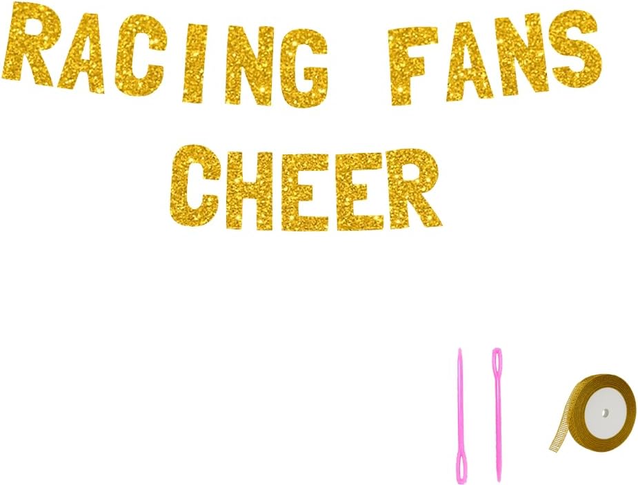 Meowoo Racing Fans Cheer Decor Gold Banner