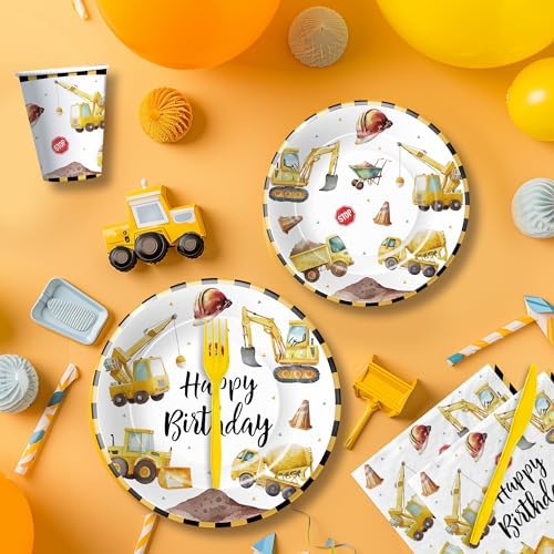 Construction Birthday Party Tableware Set for 24 Guests