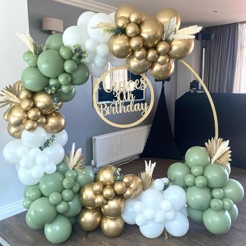 137PCS Sage Green Balloon Garland Arch Kit