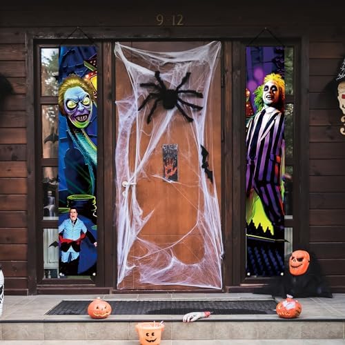 Scary Creepy Halloween Porch Banner Welcome Sign Decorations 12x71