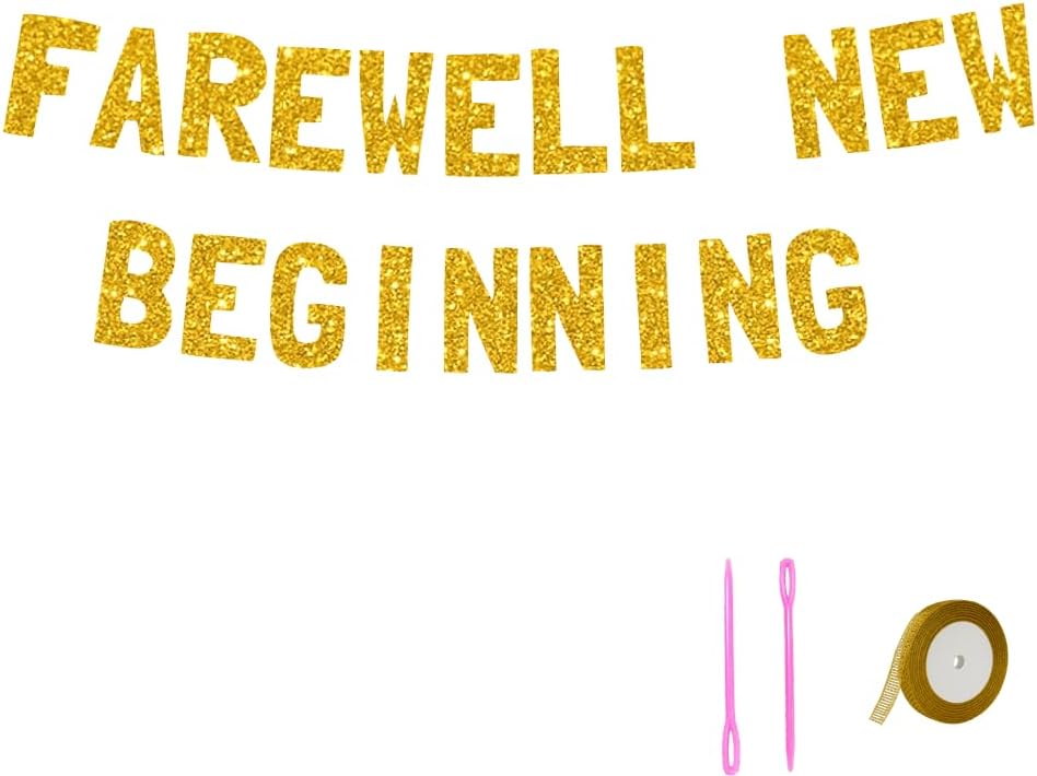 Meowoo Farewell Celebration Banner with Gold Glitter and Bold Letters